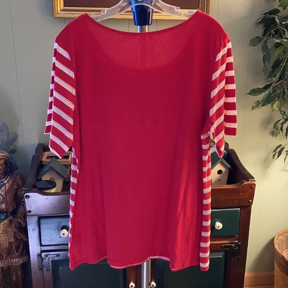 White Stag unique open weave stripe design top with layers XL - Picture 3 of 10
